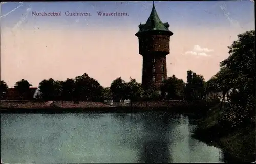 Ak Cuxhaven in Niedersachsen, Wasserturm, Bahnhofswasserloch