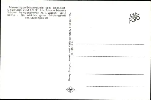 Ak Schwaningen Stühlingen Baden Württemberg, Blick auf Ortschaft und Umgebung