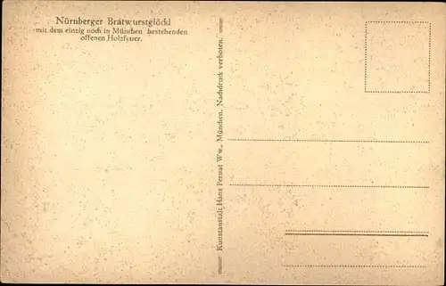 Künstler Ak München Bayern, Nürnberger Bratwurstglöckl, Innenansicht