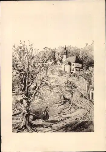 Vorläufer Künstler Ak Garmisch Partenkirchen in Oberbayern, Kirche