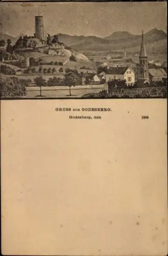 Ganzsachen Ak Godesberg Bonn am Rhein, Totalansicht vom Ort
