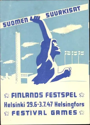 Ak Helsinki Helsingfors Finnland, Festspiele 1947, Suomen Suurkisat