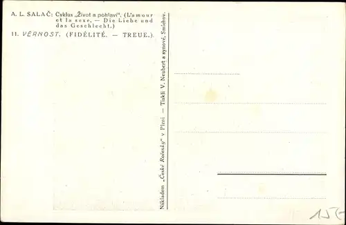 Künstler Ak Salac, A. L., Die Liebe und das Geschlecht, Treue, No. 11