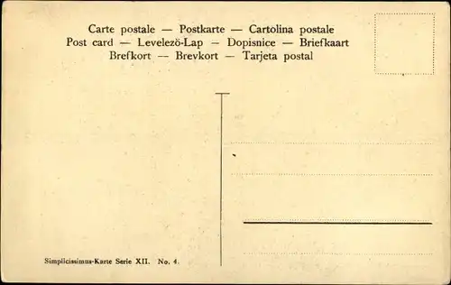 Künstler Ak Reznicek, Ferdinand von, Frau mit Schirm, Simplicissimus 