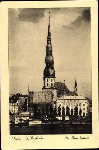 Ak Riga Lettland, St. Petrikirche, Teilansicht der Stadt