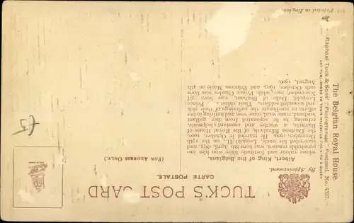 Ak König Albert I. von Belgien, Königin Elisabeth, Leopold, Charles, Marie, Tuck 4327