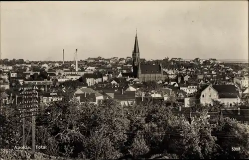 Ak Apolda in Thüringen, Panoramaansicht von Ortschaft, Kirche