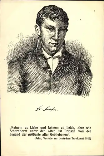 Künstler Ak Karl Friedrich Friesen, Mitarbeiter v. Friedrich Ludwig Jahn, Rede 1816, Hasenheide 1811