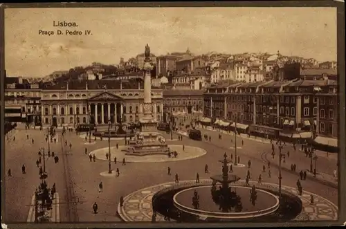 Ak Lisboa Lissabon Portugal, Praça D. Pedro IV.