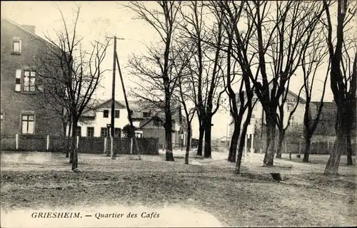 Ak Griesheim sur Souffel Griesheim Elsass Bas Rhin, Quartier des Cafes, Straßenpartie, Hotel