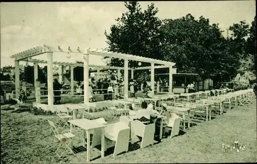 Ak Castillon sur Dordogne Gironde, Cafe Dancing de la Plage, Tanzfläche, Gartenlokal