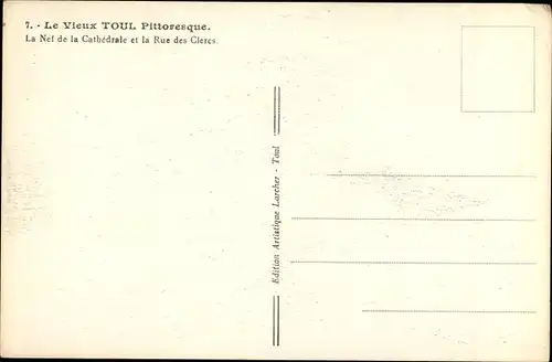 Künstler Ak Poitte, Toul Lothringen Meurthe et Moselle, La Nef de la Cathédrale et la Rue des Clers