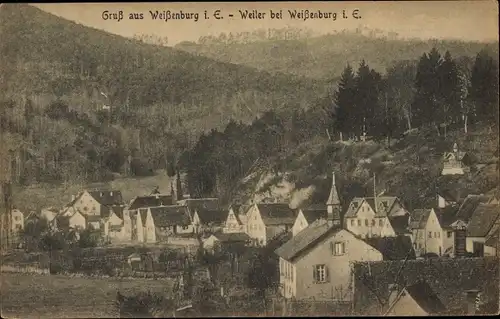 Ak Villé Weiler Elsass Bas Rhin, Panoramaansicht von Ortschaft