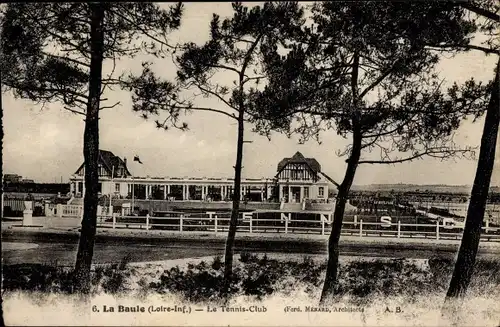 Ak La Baule les Pins Loire Atlantique, Le Tennis Club, vue générale, Terrain de Tennis