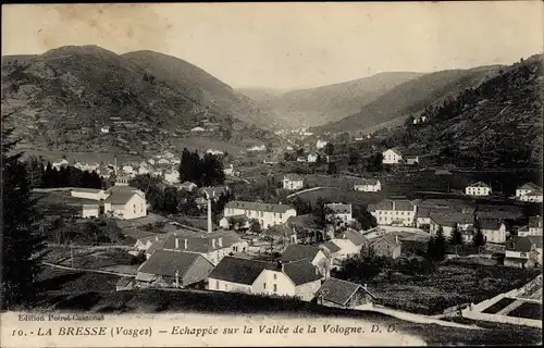 Ak La Bresse Vosges, Echapée sur la Vallée de la Vologne, vue générale