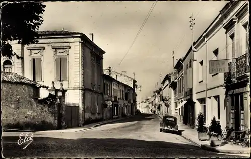 Ak Port Sainte Foy Gironde, La Grande Rue, Bar du Pont