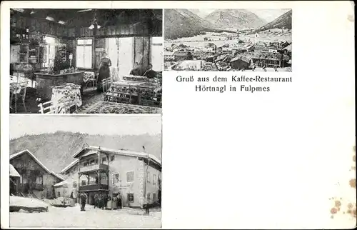 Ak Fulpmes in Tirol, Kaffee Restaurant Hörtnagl, Teilansichten