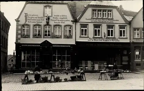 Foto Ak Deutschland?, Farben und Tapetenhaus Wilhelm Angel, Schaufenster, Hausinschrift, Fruchtmarkt