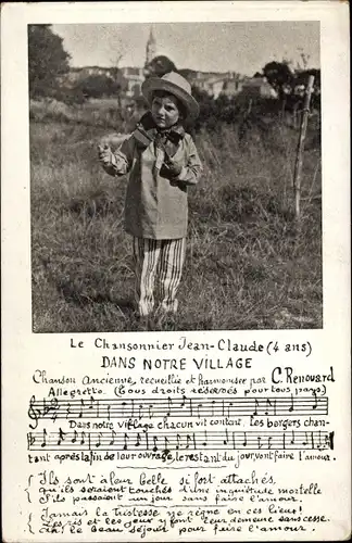 Ak Le Chansonnier Jean Claude, Dans notre village, C. Renouard