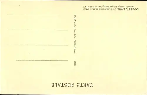 Künstler Ak Émile Loubet, Portrait, Staatspräsident