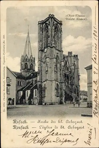 Ak Rouffach Rufach Elsass Haut Rhin, L'église de St. Arbogast