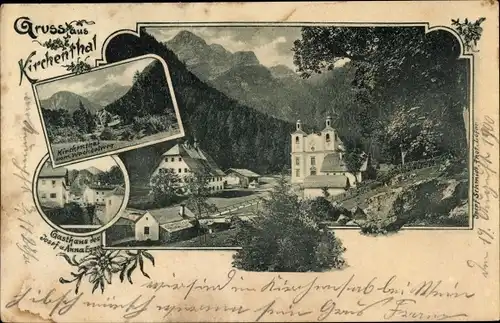 Ak Sankt Martin in Salzburg, Wallfahrtskirche Maria Kirchental, Gasthaus von Josef und Anna Egger