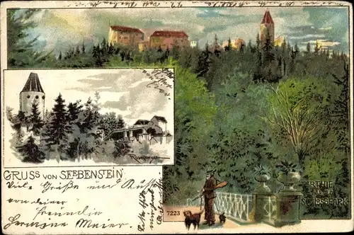 Künstler Litho Rosenberger, Seebenstein in Niederösterreich, Schloss, Jäger im Schlosspark