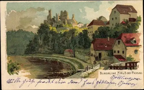 Künstler Litho Hals Passau in Niederbayern, Burgruine