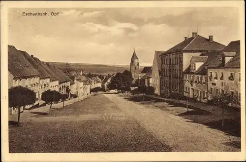 Ak Eschenbach in der Oberpfalz Bayern, Straßenpartie, Turm