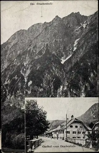 Ak Drachenloch Grödig in Salzburg, Gasthof, Landschaftsblick