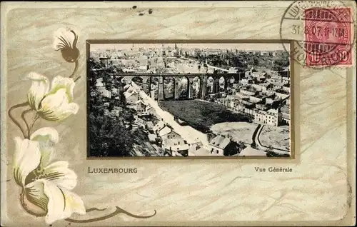 Präge Passepartout Ak Luxemburg, Vue générale, Viadukt, Teilansicht der Stadt