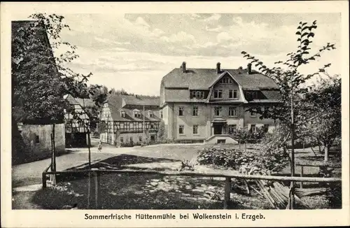 Ak Wolkenstein im Erzgebirge, Hüttenmühle, Straßenpartie