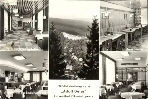 Ak Luisenthal im Thüringer Wald, FDGB Erholungsheim Adolf Dieter, Innenansichten, Panorama