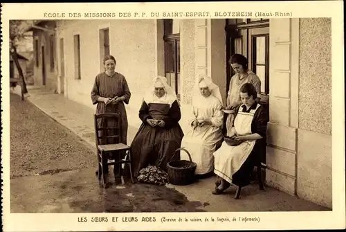 Ak Blotzheim Elsass Haut Rhin, Mission du Saint Esprit, les soeurs et leurs aides, Schwestern