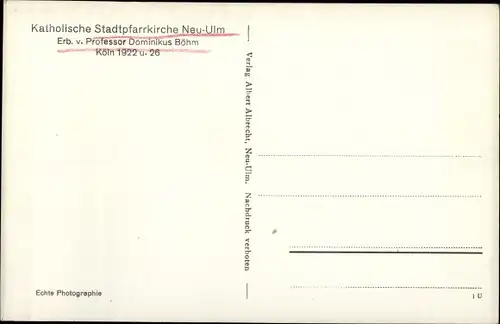 Ak Neu Ulm in Schwaben, Katholische Stadtpfarrkirche 