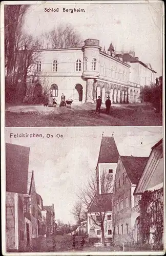 Ak Feldkirchen in Oberösterreich, Schloss Bergheim, Straßenpartie