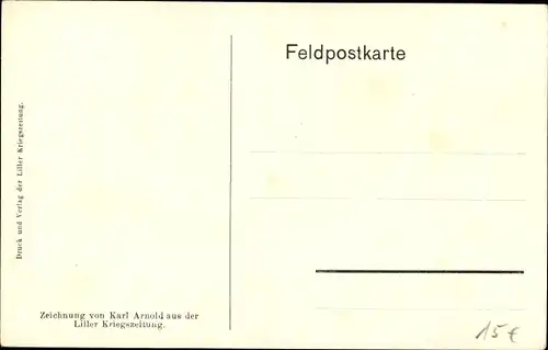 Künstler Ak Arnold, Karl, Kriegsrat in Paris, Dicke Marianne, Liller Kriegszeitung