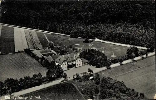 Ak Itzenbüttel Jesteburg in Niedersachsen, Gasthof Zum grünen Jäger, Alfred Keller, Fliegeraufnahme