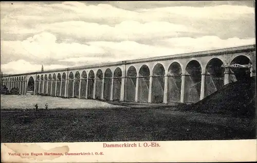 Ak Dannemarie Dammerkirch Elsass Haut Rhin, Das Viadukt