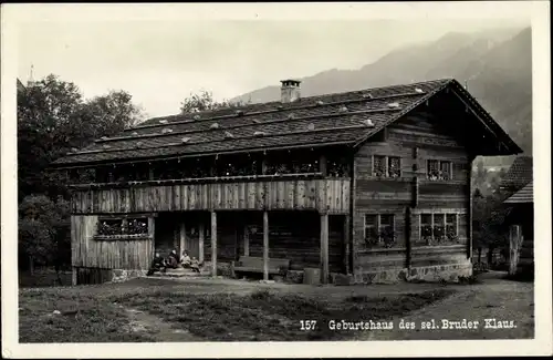 Ak Flüeli Ranft Sachseln Kt. Obwalden, Geburtshaus des seligen Bruder Klaus, Einsiedler