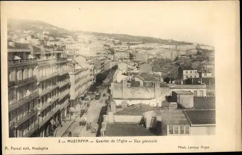 Ak Si Mustapha Algerien, Quartier de l'Agha, Blick über die Dächer der Stadt, Straße