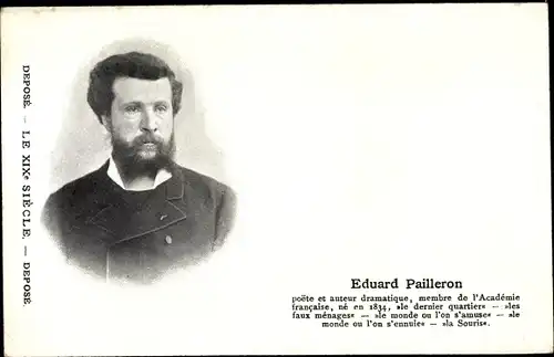 Ak Eduard Pailleron, Französischer Dichter und Dramatiker, Academie francaise