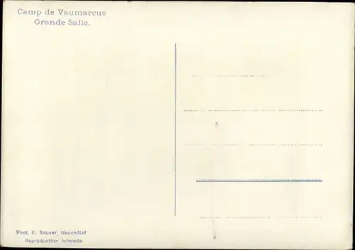 Ak Vaumarcus Kt. Neuenburg, Camp de Vaumarcus, Grande Salle