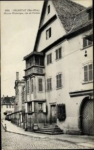 Ak Sélestat Schlettstadt Elsass Bas Rhin, Maison Historique, rue de Verdun