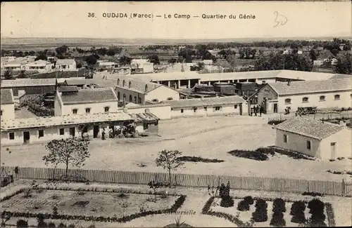 Ak Oudjda Oujda Marokko, Le Camp, Quartier du Génie