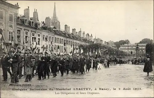 Ak Nancy Lothringen Meurthe et Moselle, Obsèques Nationales du Maréchal Lyautey, le 2 Août 1934