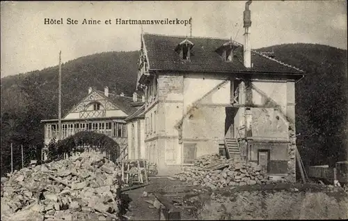 Ak Hartmannswiller Hartmannsweiler Elsass Haut Rhin, Hôtel Ste Anne et Hartmannsweilerkopf