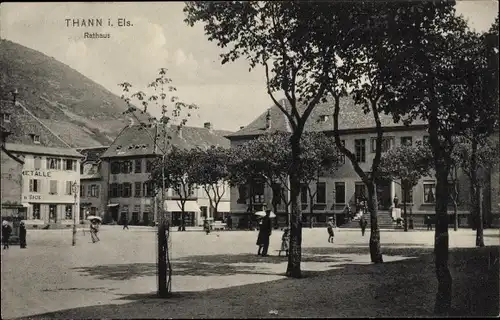 Ak Thann Elsass Haut Rhin, Rathaus, Hôtel de Ville