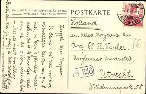 Künstler Ak Bâle Basel Stadt Schweiz, Jubiläum der Universität 1910, Wappen