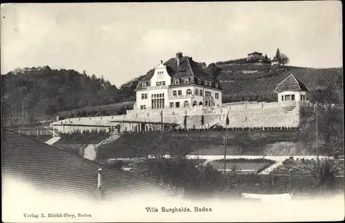 Ak Baden Kt. Aargau Schweiz, Villa Burghalde und Umgebung